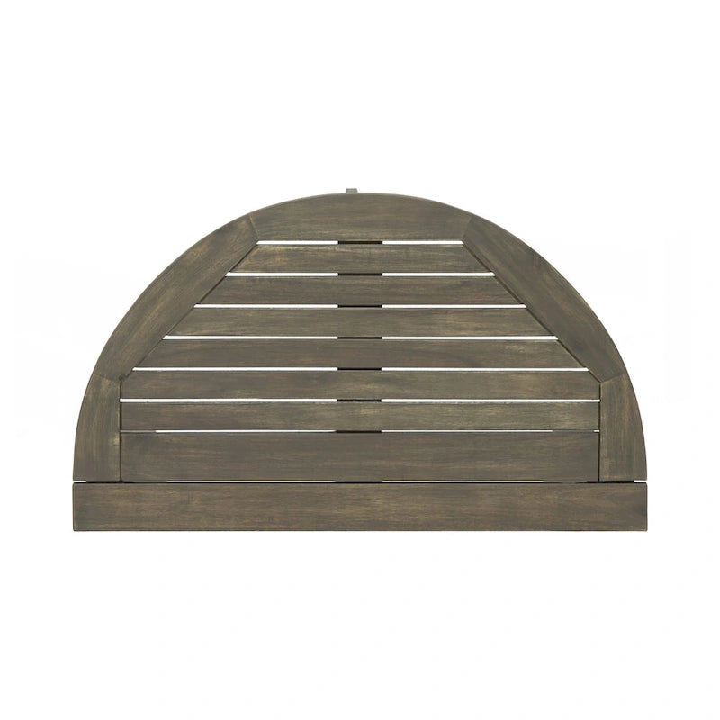 Outdoor 3pc Half-Round Folding Acacia Wood Bistro Set