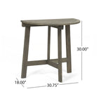 Outdoor 3pc Half-Round Folding Acacia Wood Bistro Set