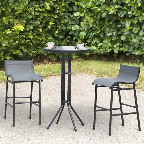 3 Piece Bar Height Outdoor Bistro Set for 2