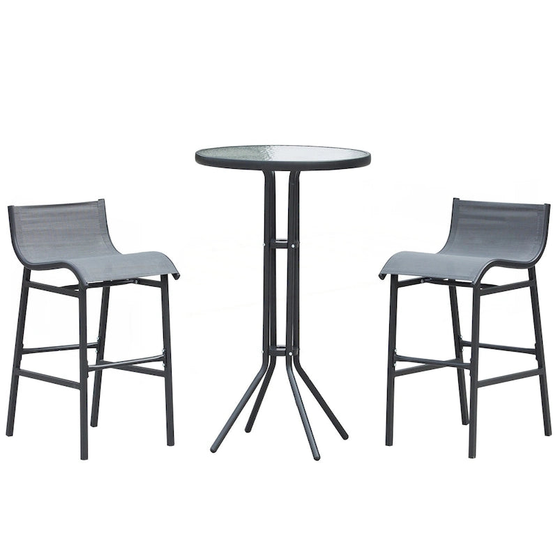 3 Piece Bar Height Outdoor Bistro Set for 2