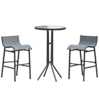 3 Piece Bar Height Outdoor Bistro Set for 2