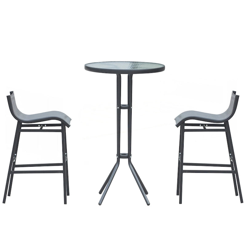 3 Piece Bar Height Outdoor Bistro Set for 2