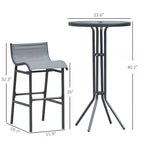 3 Piece Bar Height Outdoor Bistro Set for 2
