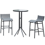 3 Piece Bar Height Outdoor Bistro Set for 2