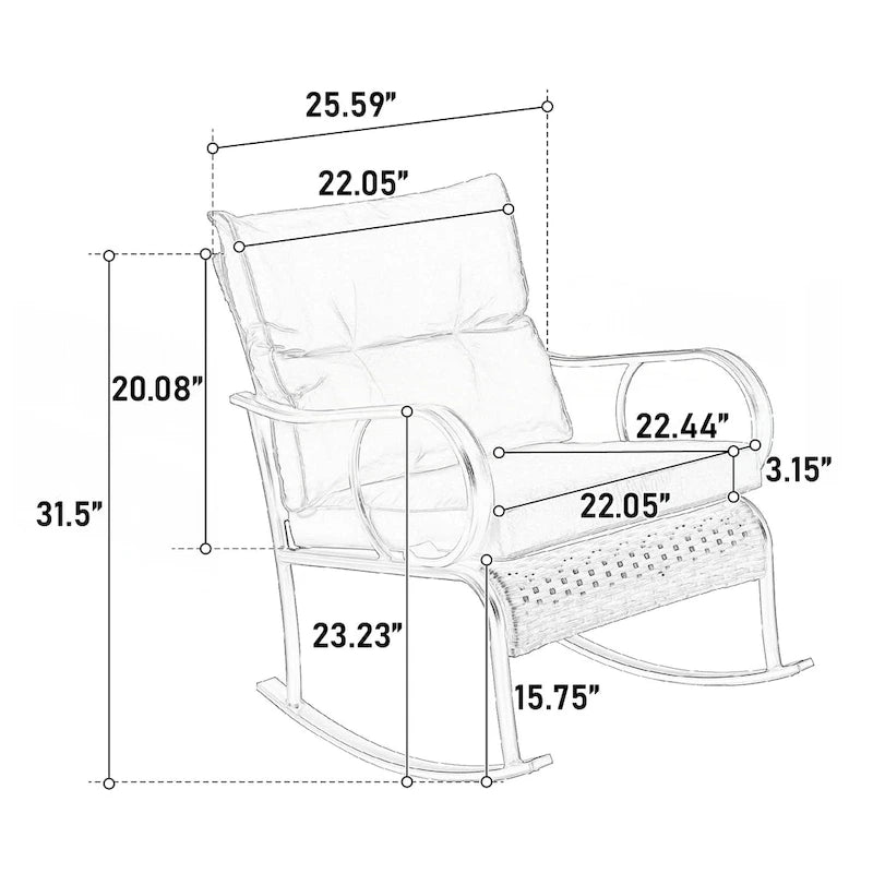 3 Pieces Patio Furniture Set
