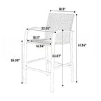 3 Pieces Outdoor Bar Stools Set