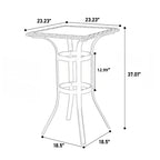 3 Pieces Outdoor Bar Stools Set