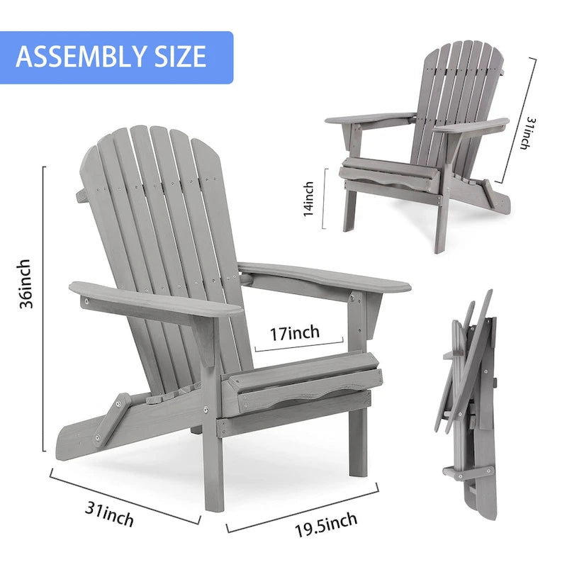 Outdoor Patio Bar Table Set, Table and Chairs Set of 5 Bar Table & Stools Set with Tall Adirondack Chairs Set for 4