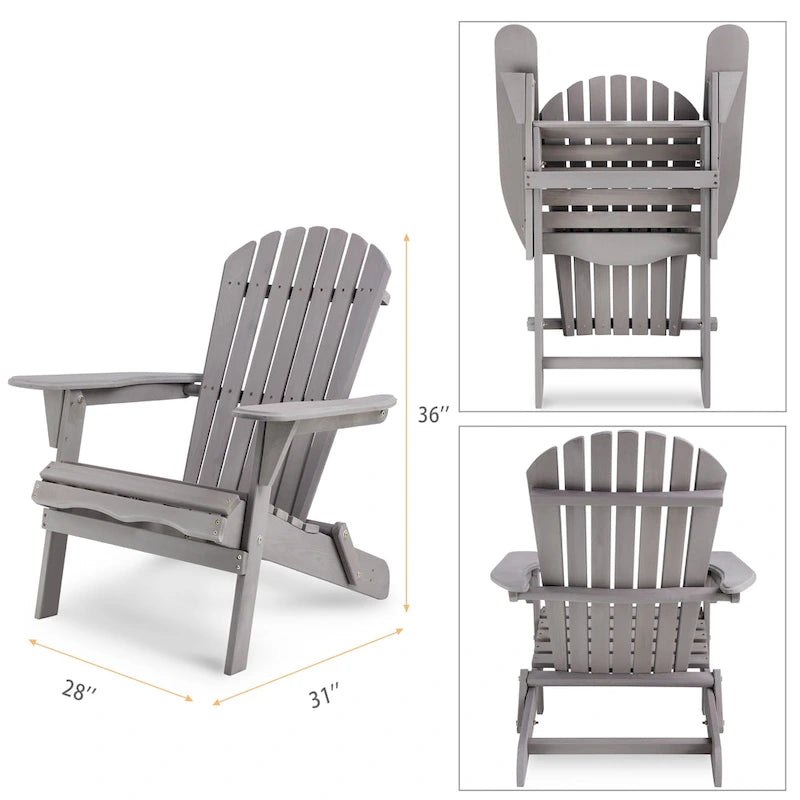 Outdoor Patio Bar Table Set, Table and Chairs Set of 5 Bar Table & Stools Set with Tall Adirondack Chairs Set for 4