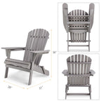 Outdoor Patio Bar Table Set, Table and Chairs Set of 5 Bar Table & Stools Set with Tall Adirondack Chairs Set for 4
