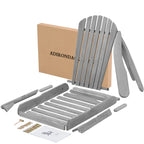 Outdoor Patio Bar Table Set, Table and Chairs Set of 5 Bar Table & Stools Set with Tall Adirondack Chairs Set for 4