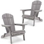 Outdoor Patio Bar Table Set, Table and Chairs Set of 5 Bar Table & Stools Set with Tall Adirondack Chairs Set for 4