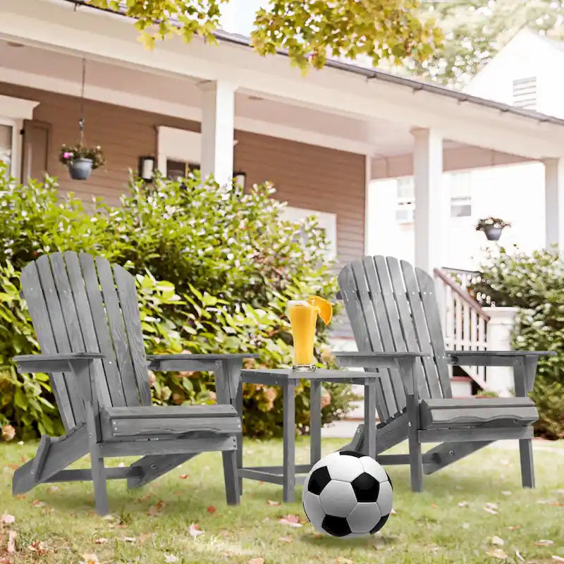 Outdoor Patio Bar Table Set, Table and Chairs Set of 5 Bar Table & Stools Set with Tall Adirondack Chairs Set for 4