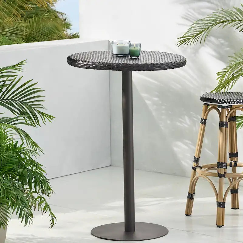 Outdoor 26 Round PE Rattan Bar Table