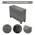 8-Pieces All Weather Wicker Half-Moon Sectional Sets with Rectangular Coffee Table