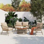 4-Person Outdoor Seating Group with Removable Cushions & 1 Coffee Table