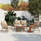 4-Person Outdoor Seating Group with Removable Cushions & 1 Coffee Table