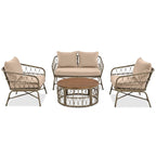 4-Person Outdoor Seating Group with Removable Cushions & 1 Coffee Table