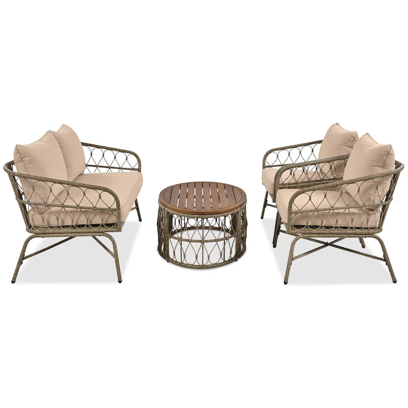 4-Person Outdoor Seating Group with Removable Cushions & 1 Coffee Table