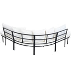 Curved Outdoor Patio Sofa Set with Cushions and Coffee Table