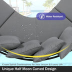 Curved Outdoor Patio Sofa Set with Cushions and Coffee Table