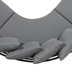 Curved Outdoor Patio Sofa Set with Cushions and Coffee Table