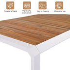 Outdoor Wicker Furniture Set of 6 Chairs 7 Piece Patio Dining Table Set with Wood Tabletop Outdoor Dining Set