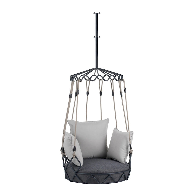 Outdoor Olefin Fabric Porch Swing Chair with UV Resistant Cushion