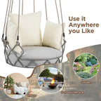 Outdoor Olefin Fabric Porch Swing Chair with UV Resistant Cushion