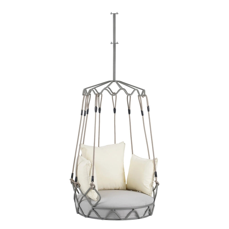 Outdoor Olefin Fabric Porch Swing Chair with UV Resistant Cushion