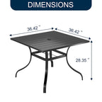 Clihome Outdoor 6 Piece Patio Dining Table Steel Mesh Chair Set