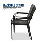 Clihome Outdoor 6 Piece Patio Dining Table Steel Mesh Chair Set