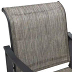 HomeRoots Set of Two 25 Black and Gray Metal Outdoor Counter Height Bar Chairs with Footrest