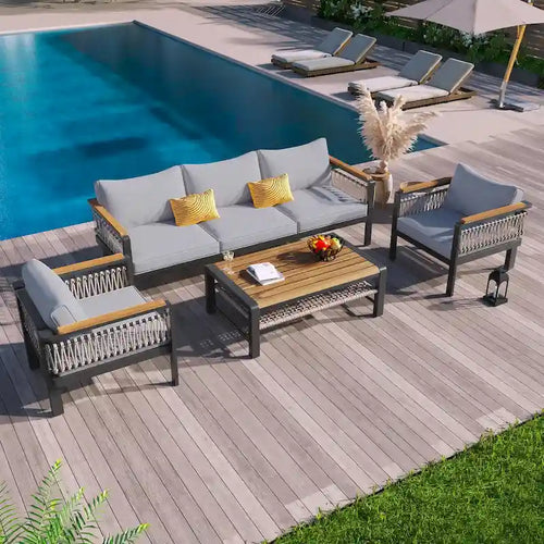 4 Pieces Outdoor Sectional Sofa Set