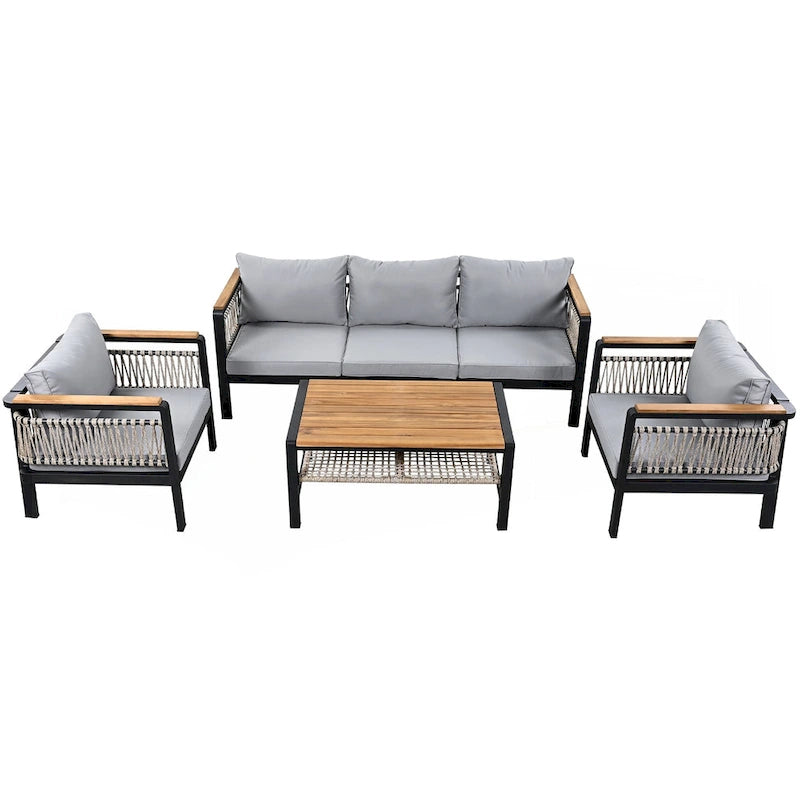 4 Pieces Outdoor Sectional Sofa Set