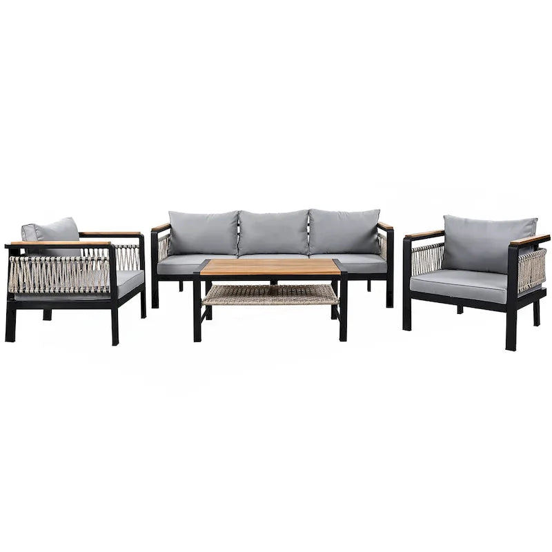 4 Pieces Outdoor Sectional Sofa Set