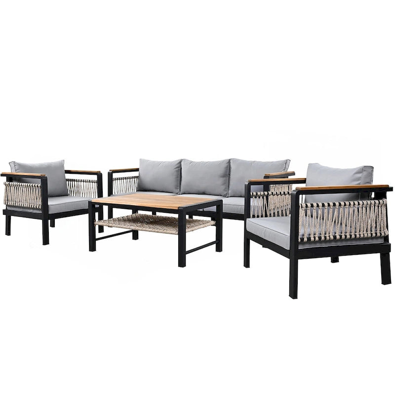 4 Pieces Outdoor Sectional Sofa Set