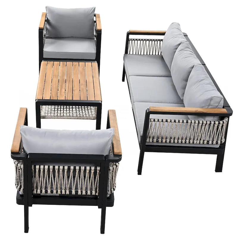 4 Pieces Outdoor Sectional Sofa Set