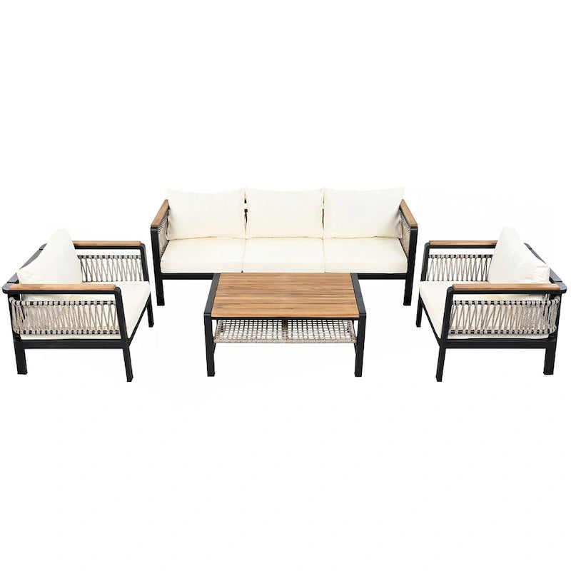 4 Pieces Outdoor Sectional Sofa Set