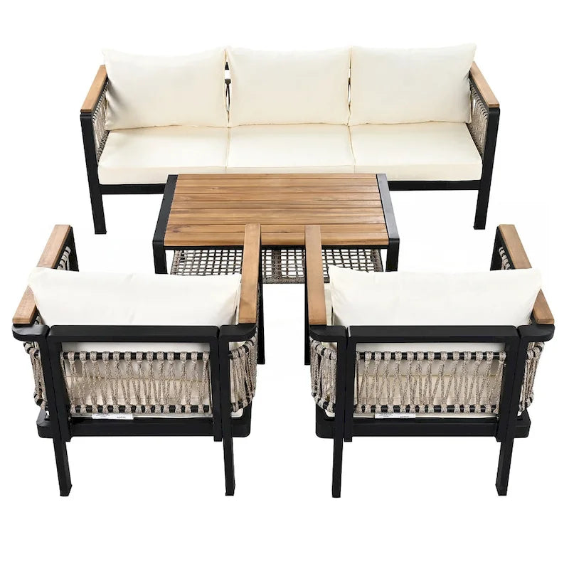 4 Pieces Outdoor Sectional Sofa Set