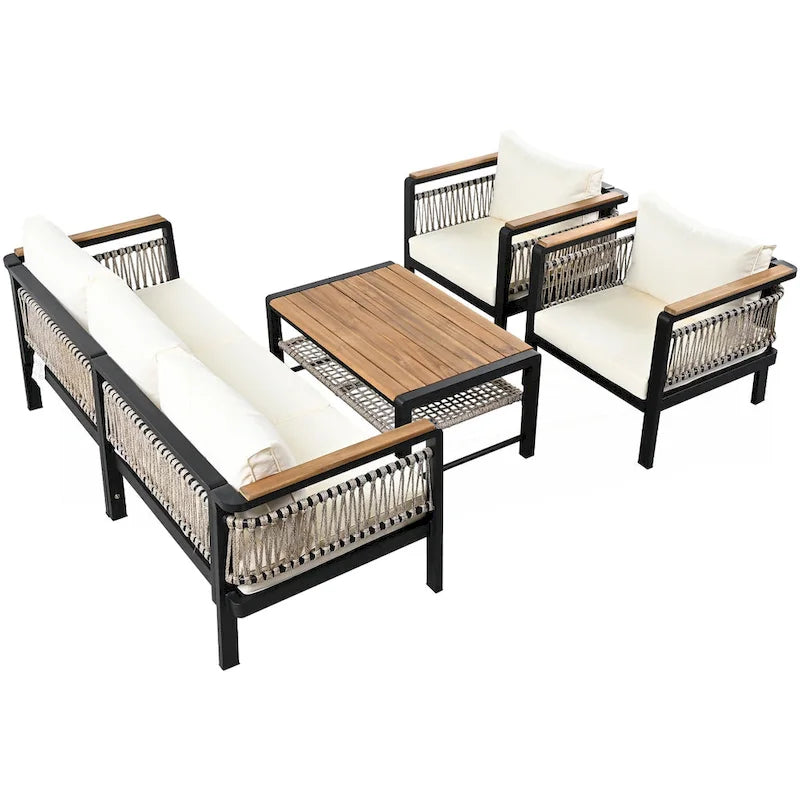 4 Pieces Outdoor Sectional Sofa Set