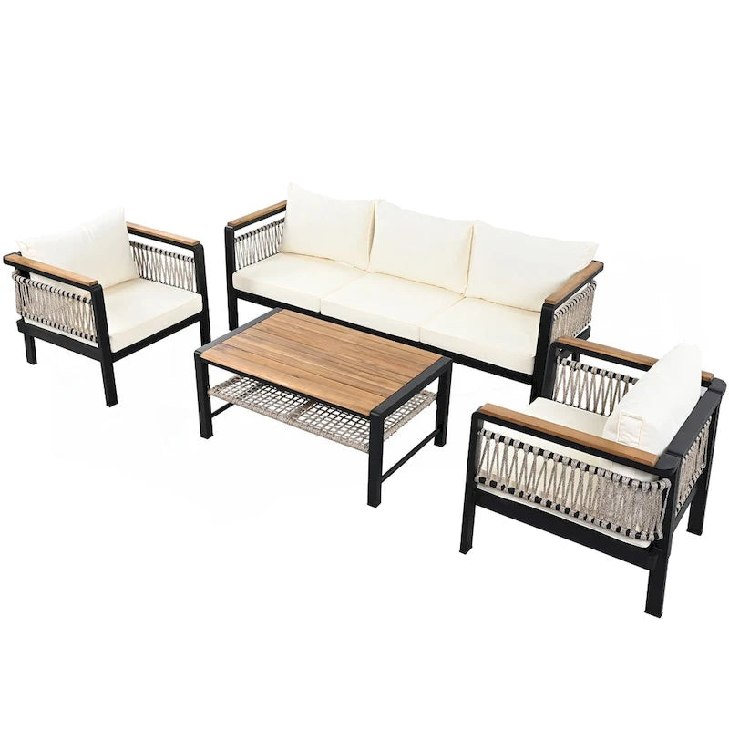 4 Pieces Outdoor Sectional Sofa Set