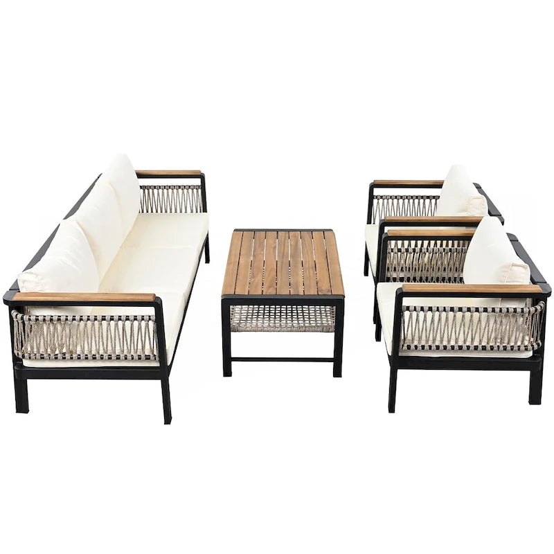 4 Pieces Outdoor Sectional Sofa Set