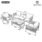 4 Pieces Outdoor Sectional Sofa Set