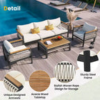 4 Pieces Outdoor Sectional Sofa Set