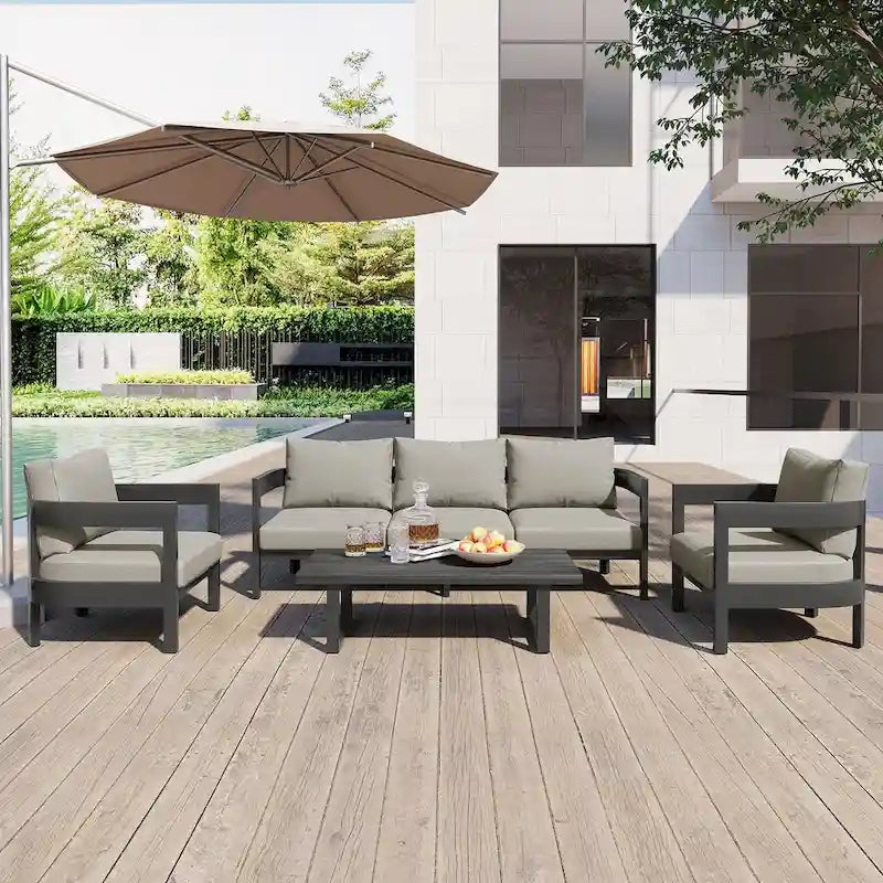 High-Quality Outdoor Seating Set with Thick Cushions