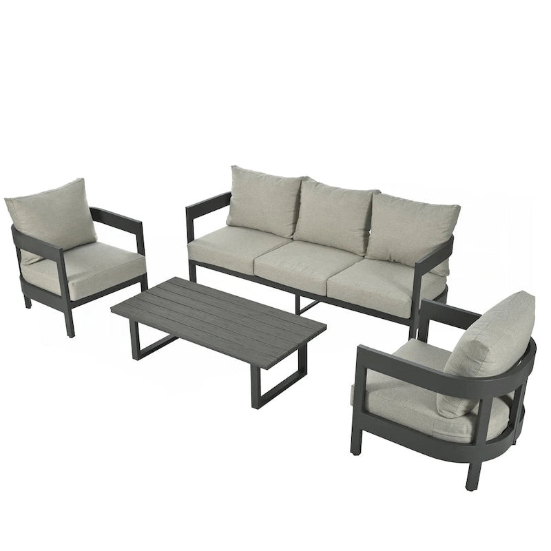 High-Quality Outdoor Seating Set with Thick Cushions