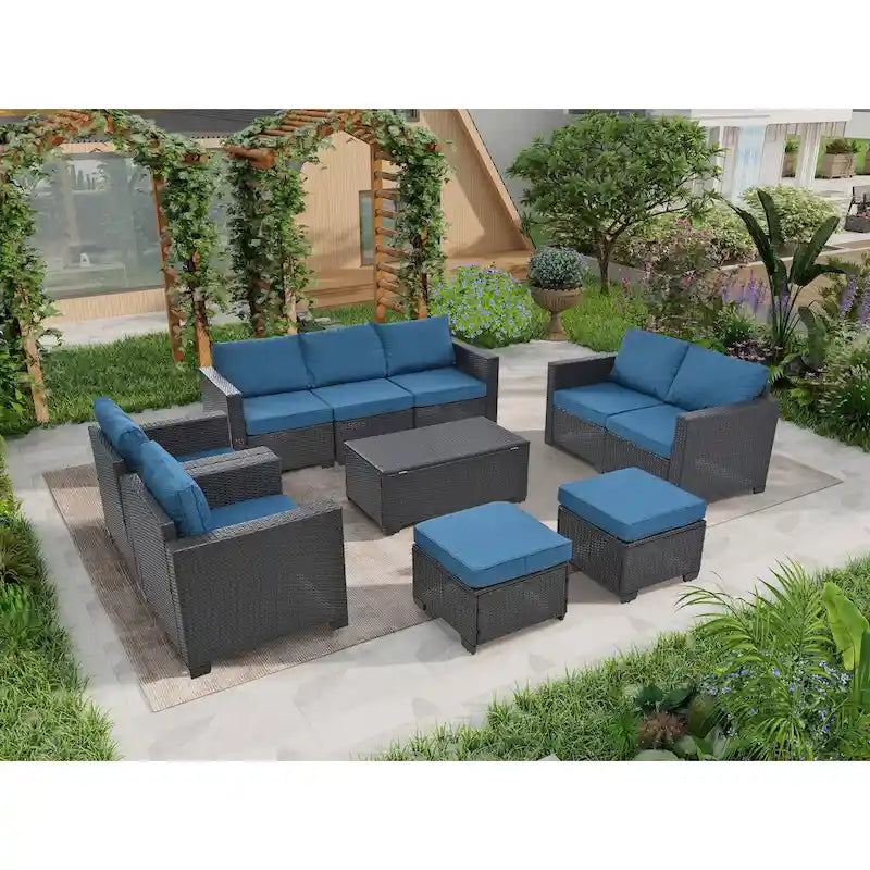 10 Piece PE Rattan Patio Furniture Set