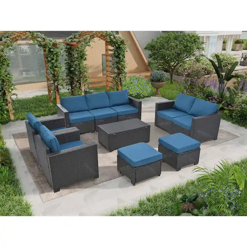 10 Piece PE Rattan Patio Furniture Set