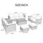 10 Piece PE Rattan Patio Furniture Set